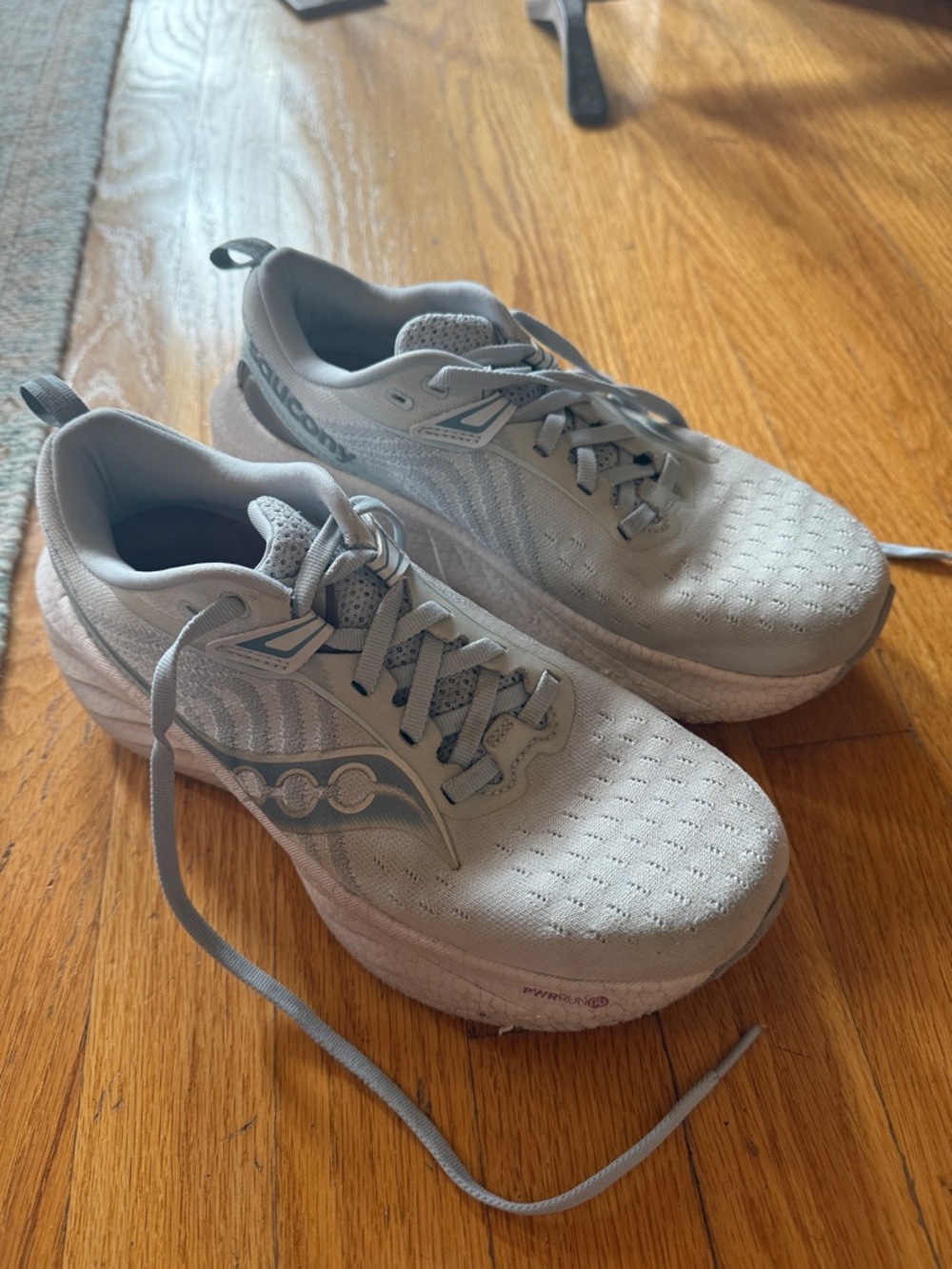Saucony Light Gray/light blue Cushioned Running Sneakers